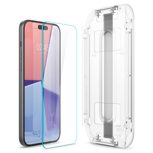 Spigen Protection d'écran en verre trempé GLAStR Fit + Applicator 2-pack Apple iPhone 16 Plus / 15 Plus