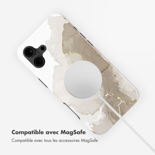 Selencia Coque arrière Vivid avec MagSafe Apple iPhone 16 - Marble Light Brown