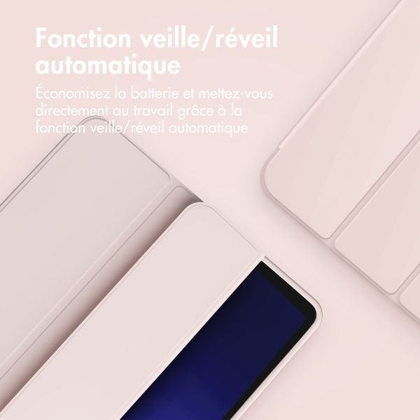 Accezz Étui de téléphone portefeuille Smart Silicone Samsung Galaxy Tab A9 Plus - Rose