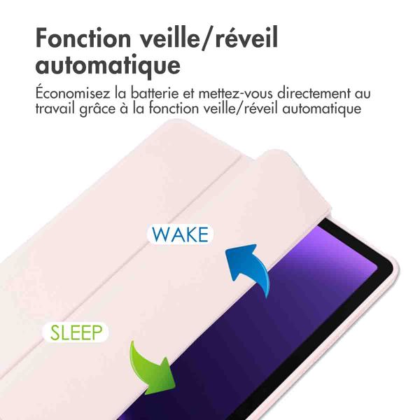 imoshion Coque tablette rigide Trifold Samsung Galaxy Tab S9 11.0 pouces / Tab S10 FE / S9 FE 10.9 pouces - Rose