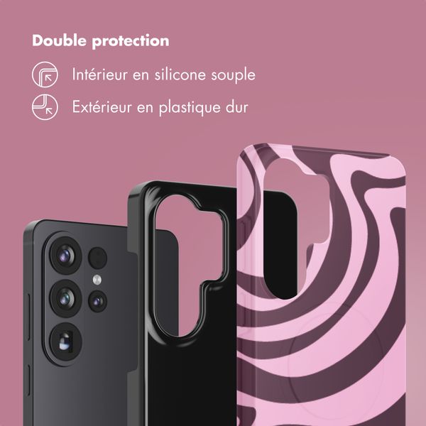 Selencia Coque arrière Vivid Samsung Galaxy S26 Ultra - Wavy Swirl Pink Plum