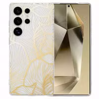 imoshion Coque Design Samsung Galaxy S25 Ultra - Golden Leaves Transparent