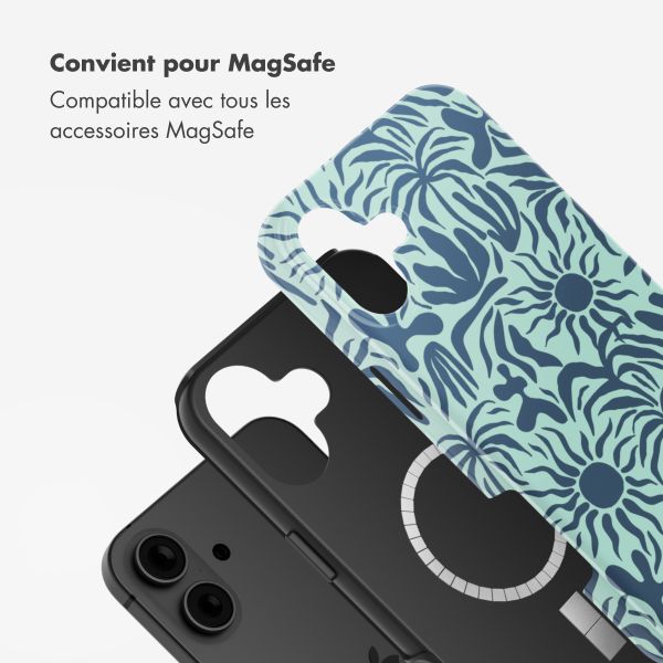Selencia Coque arrière Vivid avec MagSafe Apple iPhone 16 - Tropical Vibes Light Blue