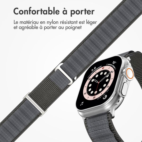Accezz Bracelet en nylon Alpine Apple Watch | 44/45/46/49 mm - Dark Grey