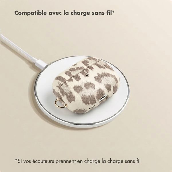 Selencia Coque Sabi motif panthère  Apple Airpods Pro 3 - Soft Ivory
