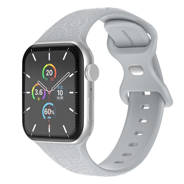 imoshion Bracelet en silicone gravé Apple Watch Series 1-10 / SE / Ultra (2) (44/45/46/49 mm) - Gris