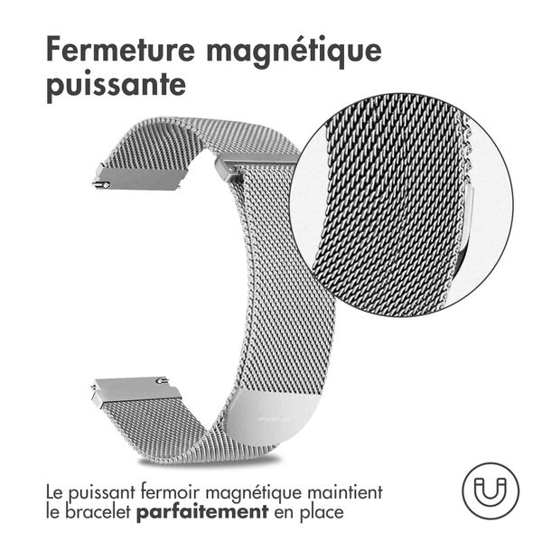 imoshion Bracelet magnétique milanais - Connexion universelle de 20 mm - Taille S - Argent