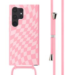 imoshion Coque design en silicone avec cordon Samsung Galaxy S24 Ultra - Retro Pink