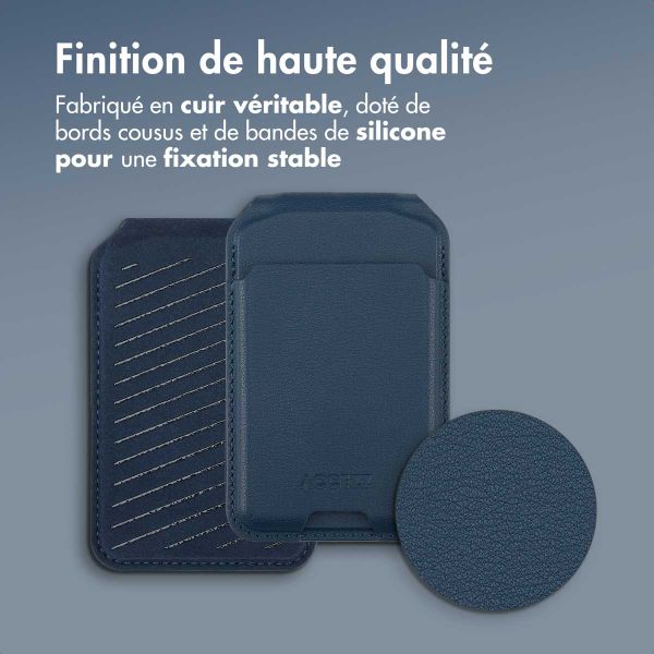 Accezz Portefeuille en cuir avec support - Compatible avec MagSafe et Qi2 - Nightfall Blue