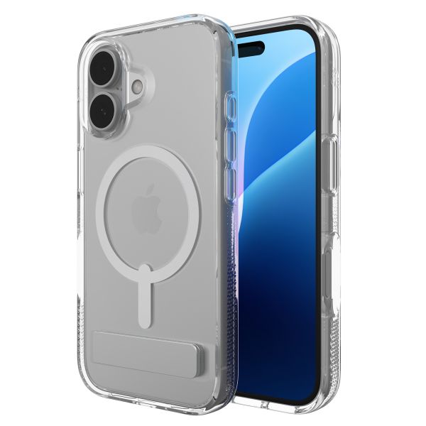 ZAGG Coque Crystal Palace Snap KickStand avec MagSafe iPhone 16 - Transparent