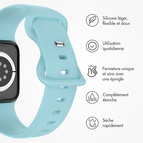 imoshion Bracelet en silicone⁺ Apple Watch Series 1 á 9 / SE (38/40/41 mm) | Series 10 (42 mm) - Bleu Saphir - Taille S/M