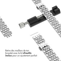 Selencia Bracelet en acier slim style Jubilee Apple Watch Series 1 t/m 9 / SE (38/40/41 mm) | Series 10 / 11 (42 mm) - Argent
