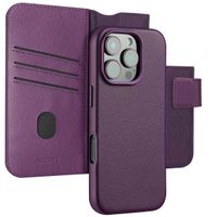 Accezz Étui de télephone portefeuille en cuir 2-en-1 avec MagSafe Apple iPhone 16 Pro - Heath Purple