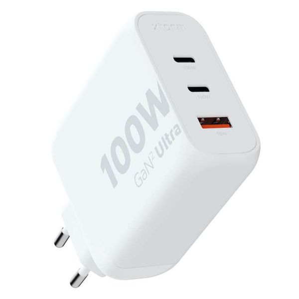 Xtorm Chargeur rapide | Ultra Wall Charger GaN2 - 2x USB-C 100 Watt + USB-A 18 Watt