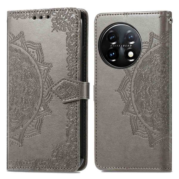 imoshion Etui de téléphone portefeuille Mandala OnePlus 11 - Gris