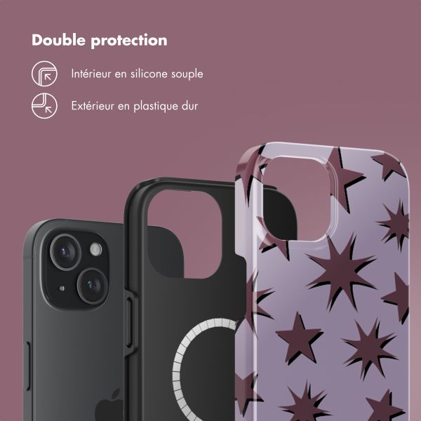Selencia Coque arrière Vivid avec MagSafe Apple iPhone 15 - Stars Plum Lilac