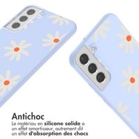 imoshion Coque design en silicone avec cordon Samsung Galaxy S22 Plus - Lila Flower Distance