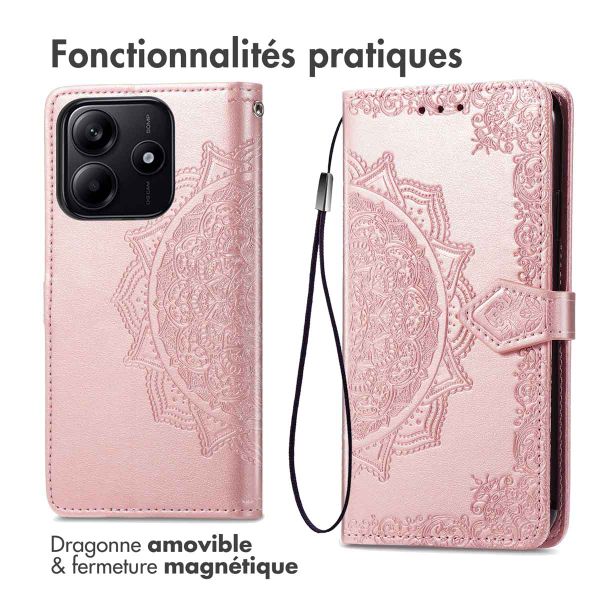 imoshion Etui de télephone Mandala Xiaomi Redmi Note 14 (5G) - Rose Doré