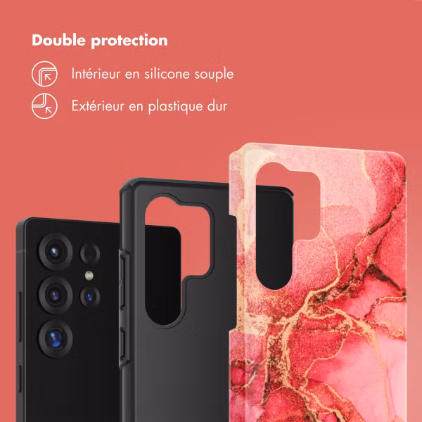 Selencia Coque arrière Vivid Samsung Galaxy S25 Ultra - Rosy Marble