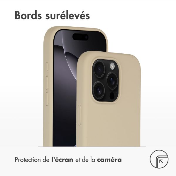 Accezz Coque Liquid Silicone avec MagSafe iPhone 16 Pro - Stone