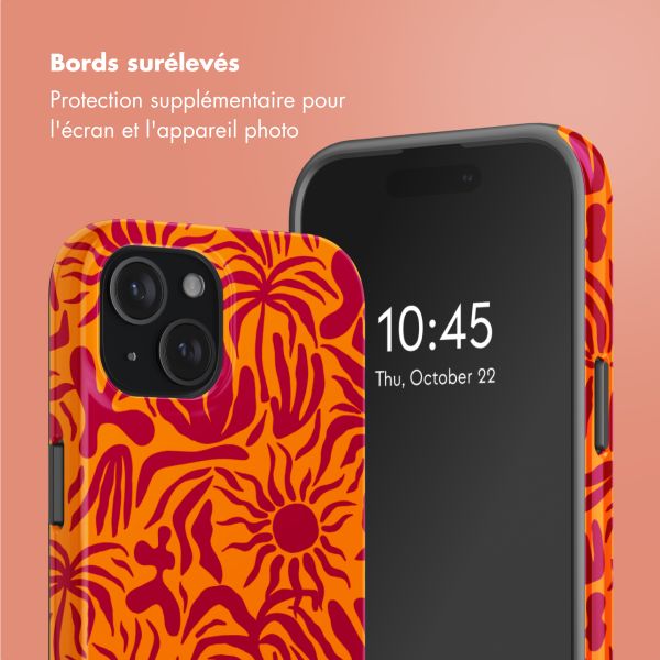Selencia Coque arrière Vivid avec MagSafe Apple iPhone 15 - Tropical Vibes Apricot