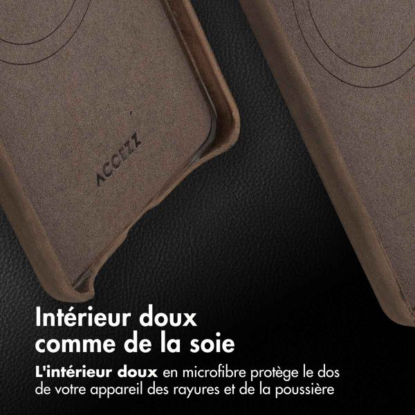 Accezz Coque MagSafe en cuir vintage Samsung Galaxy S25 Edge - Rustic Brown