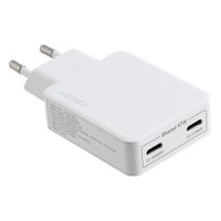 Accezz Chargeur GaN Ultra Slim - 2x USB-C - 65 W - Blanc