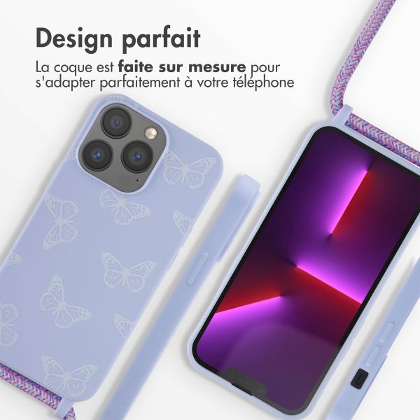 imoshion Coque design en silicone avec cordon Apple iPhone 13 Pro - Butterfly