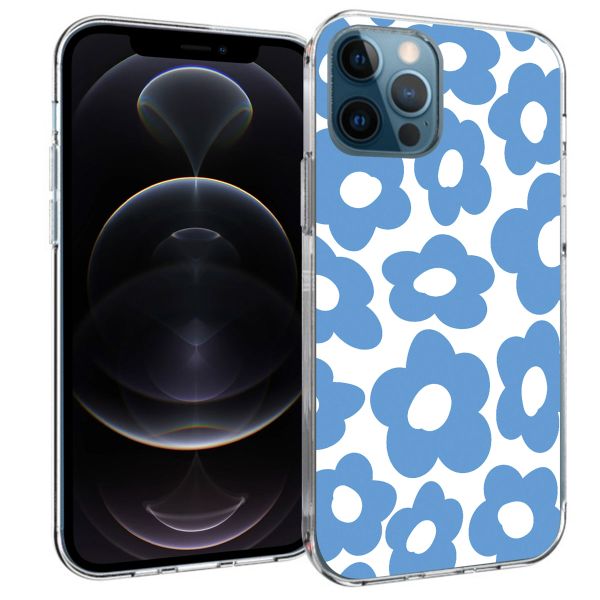 imoshion Coque Design iPhone 12 (Pro) - Retro Blue Flowers