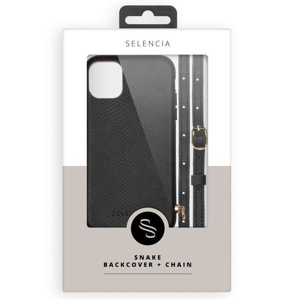 Selencia Coque Aina Serpent avec corde iPhone 12 (Pro) - Noir