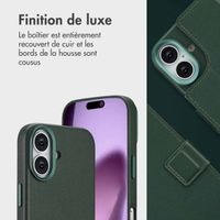 Accezz Étui de télephone portefeuille en cuir 2-en-1 avec MagSafe Apple iPhone 17 - Cedar Green