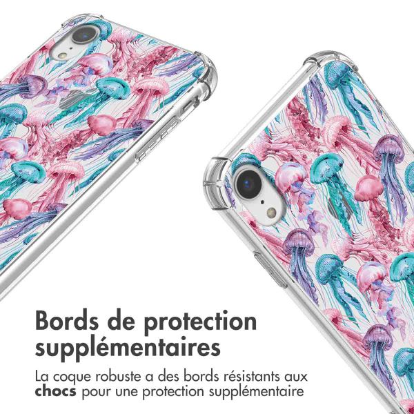 imoshion Coque Design avec cordon iPhone Xr - Jellyfish Watercolor