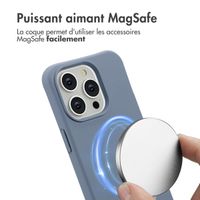 imoshion Coque arrière Color avec cordon amovible et MagSafe Apple iPhone 15 Pro Max - Ash Blue