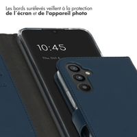 Selencia Étui portefeuille en cuir véritable Samsung Galaxy A34 (5G) - Bleu