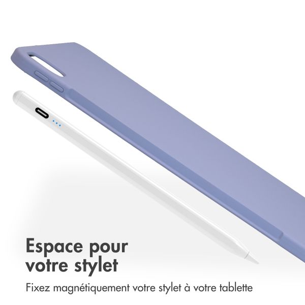 Accezz Coque Liquid Silicone avec porte-stylet iPad Pro 13 (2024) M4 - Lilas