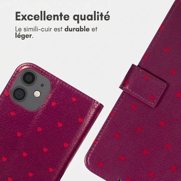 imoshion Étui de télephone portefeuille Design Apple iPhone 12 (Pro) - Crush Check Coral Dust