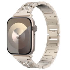 Selencia Bracelet à maillons scintillants Apple Watch Series 1 t/m 9 / SE (38/40/41 mm) | Series 10 / 11 (42 mm) - Champagne Gold