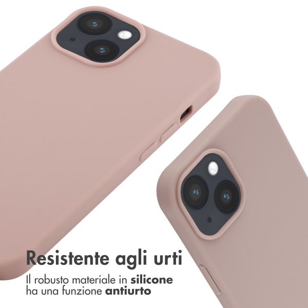 imoshion Coque en silicone avec cordon Apple iPhone 14 - Sand Pink