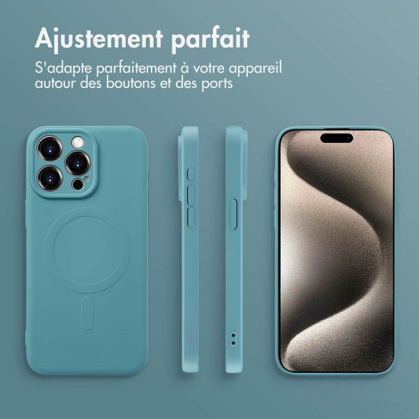 imoshion Coque Couleur avec MagSafe Apple iPhone 15 Pro Max - Smoke Green