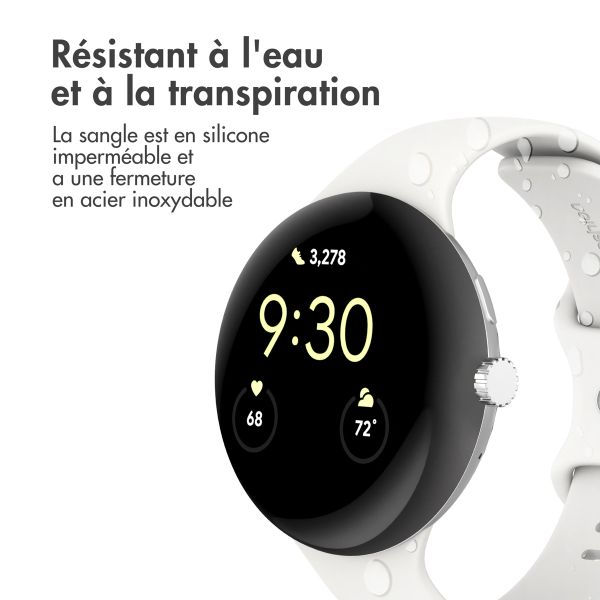 imoshion Bracelet en silicone Google Pixel Watch 3 - 45 mm - Taille S - Blanc