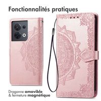 imoshion Etui de téléphone portefeuille Mandala Oppo Reno 8 5G - Rose Dorée