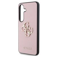 Guess Coque 4G Metal Logo Saffiano Samsung Galaxy S25 - Rose