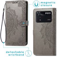 imoshion Etui de téléphone portefeuille Mandala Xiaomi Poco M4 Pro 5G - Gris