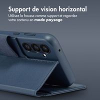 Accezz Étui de télephone portefeuille en cuir 2-en-1 avec MagSafe Samsung Galaxy S24 Plus - Nightfall Blue