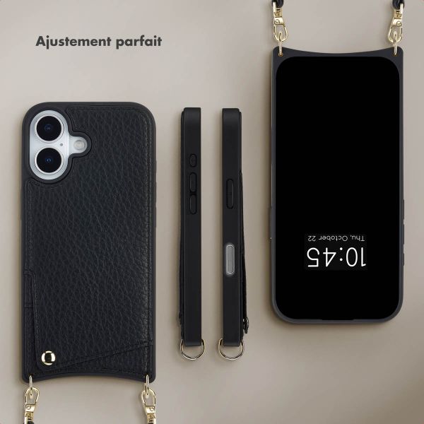 Selencia Coque de télephone Nova avec cordon et porte-cartes Apple iPhone 17 - Noir