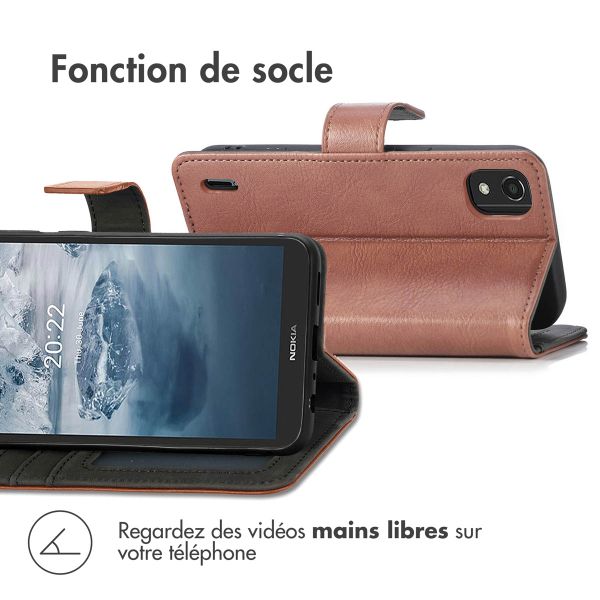 imoshion Étui de téléphone portefeuille Luxe Nokia C2 2nd Edition - Brun