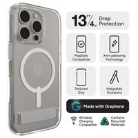 ZAGG Coque Crystal Palace Snap KickStand avec MagSafe iPhone 16 Pro - Transparent