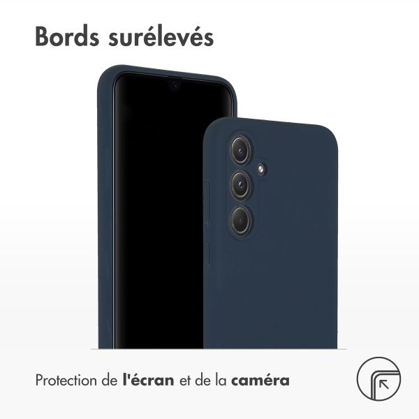 Accezz Coque Liquid Silicone Samsung Galaxy A55 - Bleu foncé