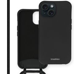 imoshion Coque de couleur avec cordon amovible Apple iPhone 15 - Noir