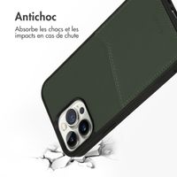 Accezz ﻿Coque en cuir de qualité supérieure avec fentes pour cartes iPhone 13 Pro Max - Vert